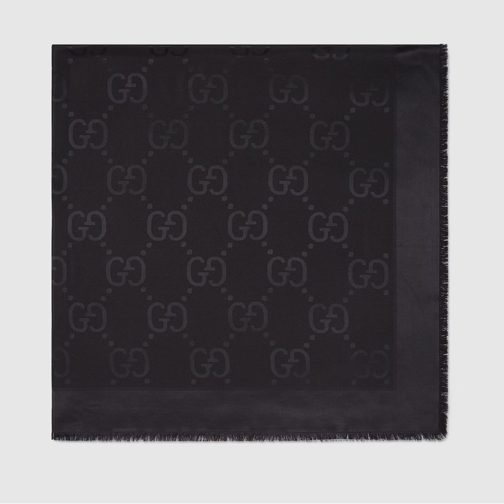 Gucci Monogram Scarf Black